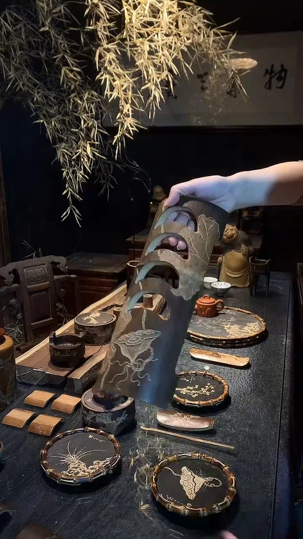 4格莲蓬残荷置杯架.......