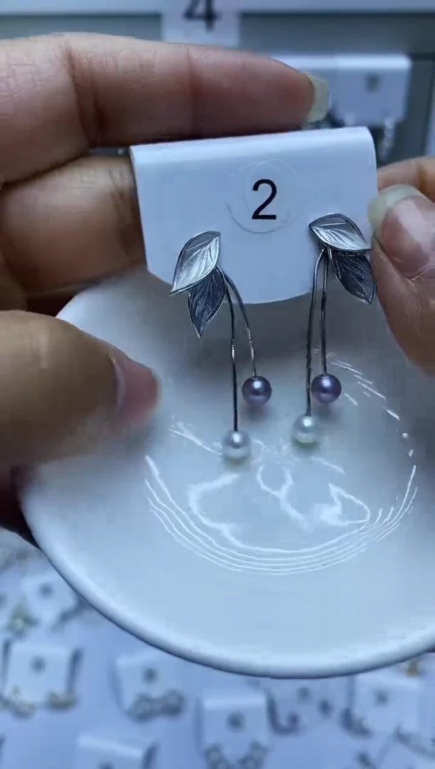 银S925镶嵌耳饰淡水珍珠2