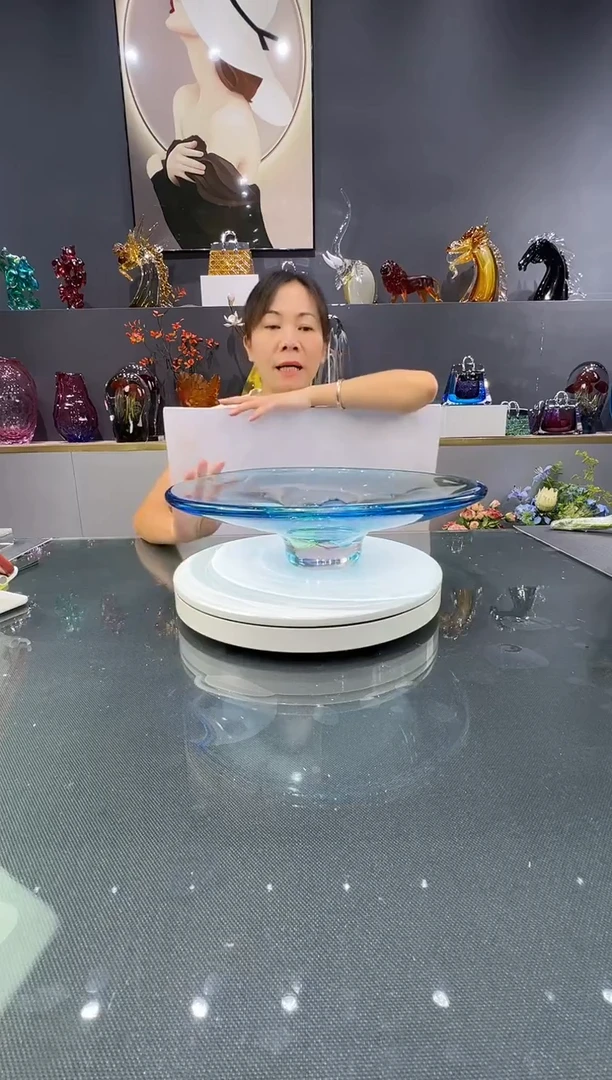 琉璃水晶琉璃果盘1个