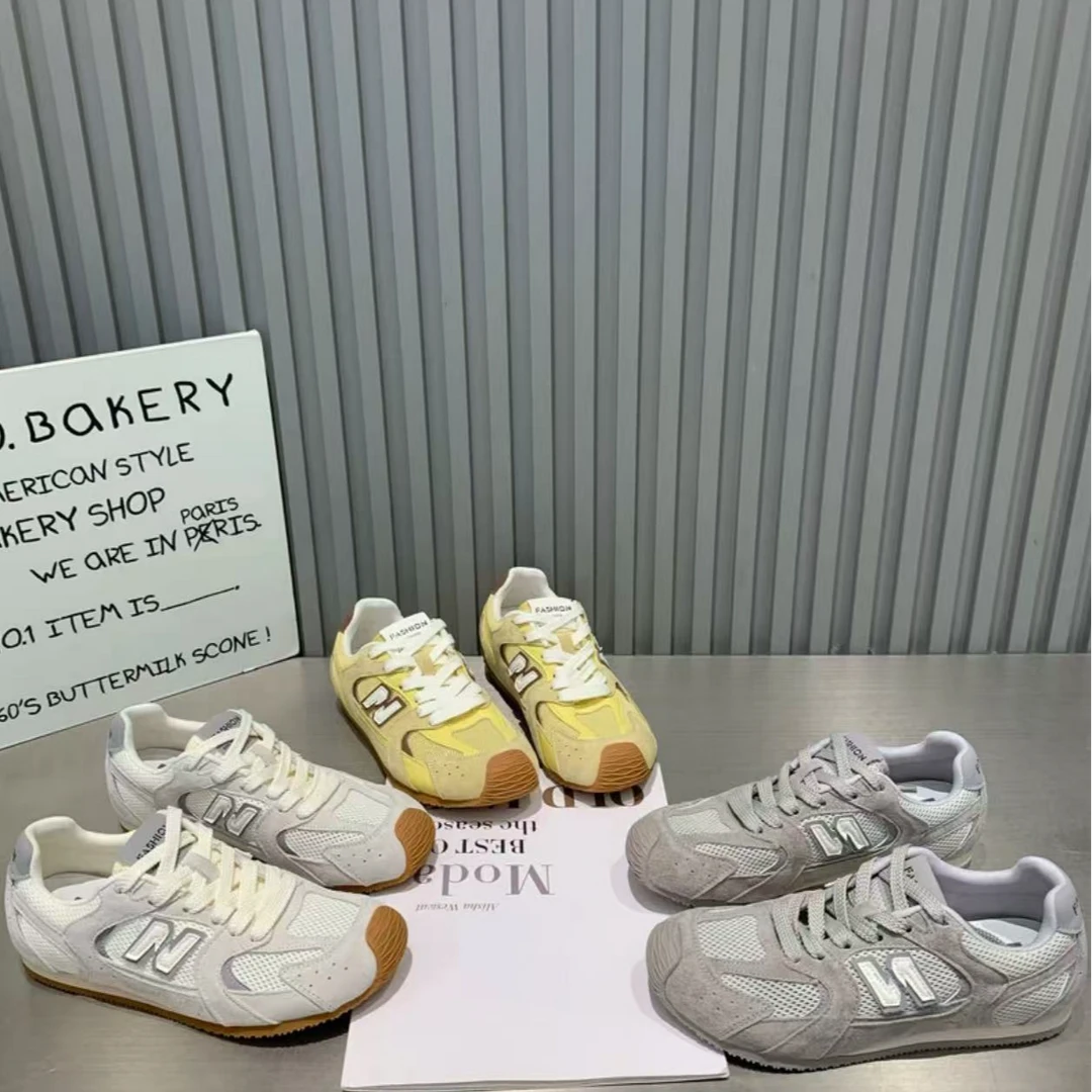 软底网面透气徳训鞋2025春夏款系带休闲鞋洋气百搭潮鞋阿甘鞋