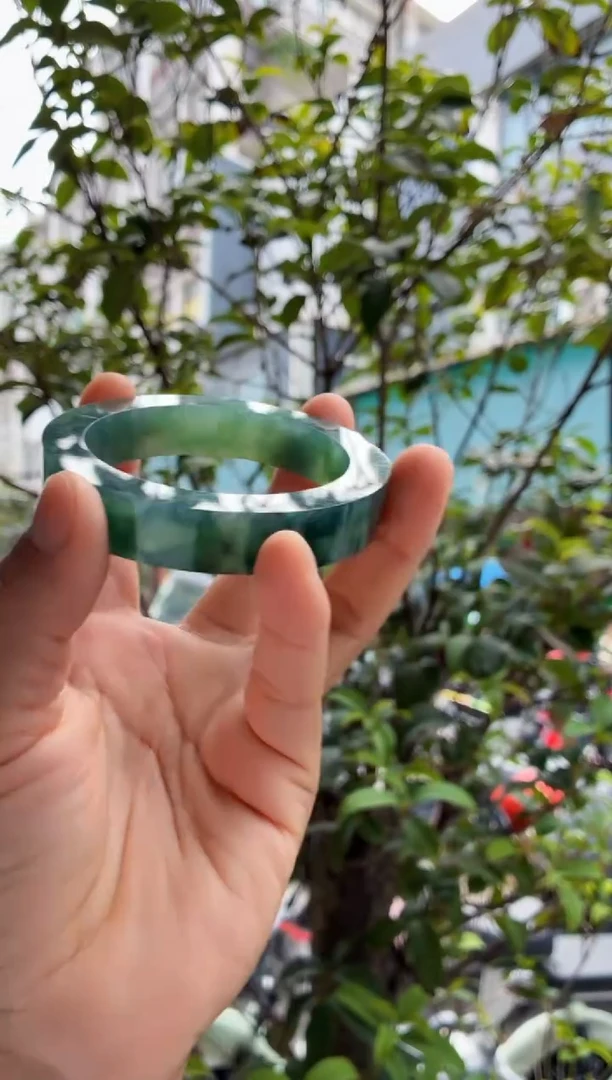 未镶嵌老蓝水飘花定制翡翠5657圈口定金链接