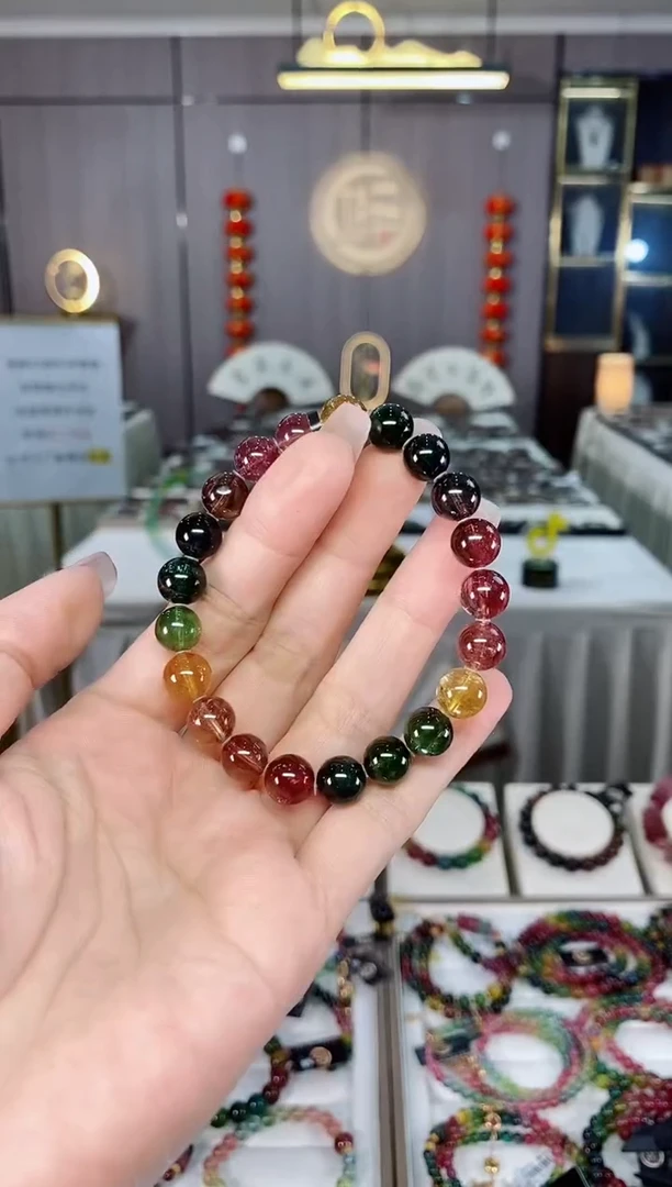 收藏级老矿碧玺单圈手串8mm+未镶嵌碧玺多样性发一条hon