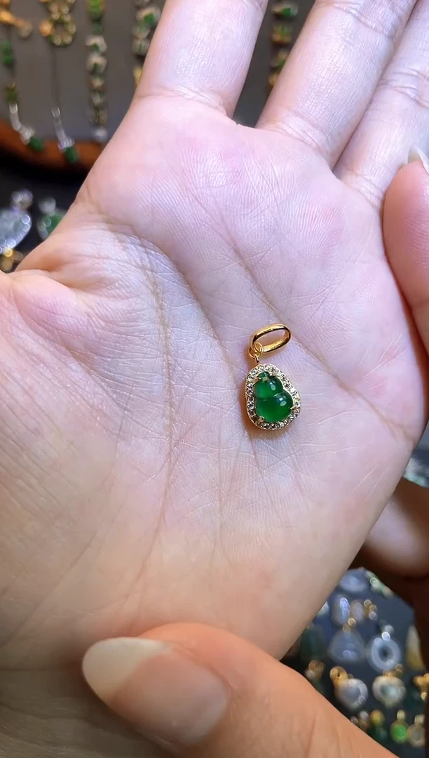 翡翠银S925镶嵌吊坠(不含链)天然A货翡翠