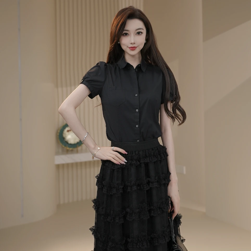 AMASS/阿玛施公主袖收腰显瘦衬衫5300948新中式国风女装衬衣小众