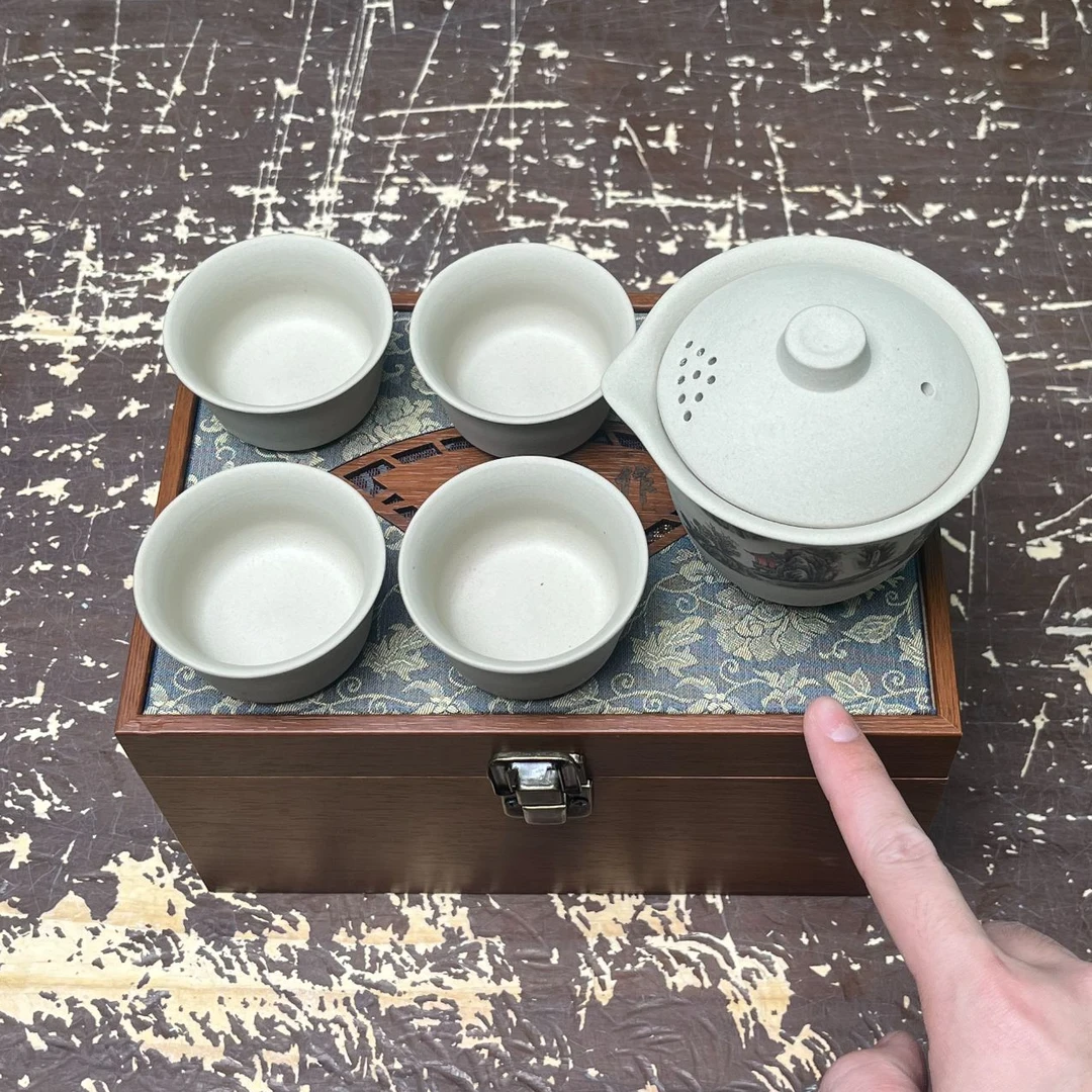 【闪购商品】粗陶品茗茶具一壶四杯（无礼盒）@@@@@@@@@@@@@@@@