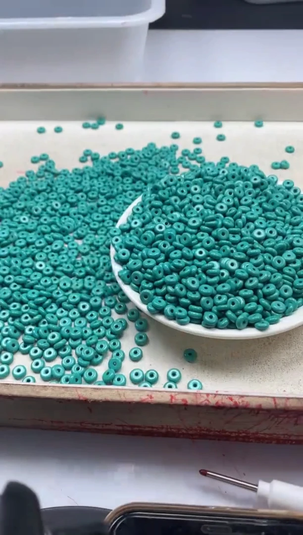 【闪购商品】玛瑙/玉髓颈饰未镶嵌w525高瓷绿*松算盘6*3mm*40颗