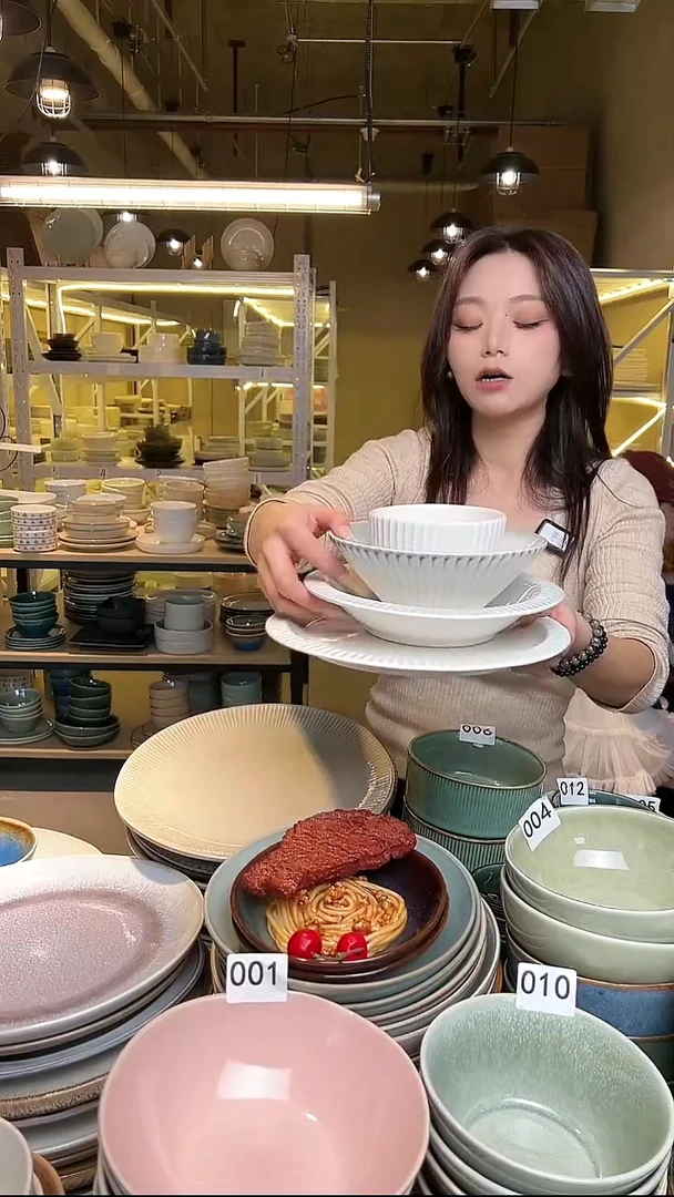 瓷41外贸尾货高温釉下彩陶瓷餐具默认微瑕