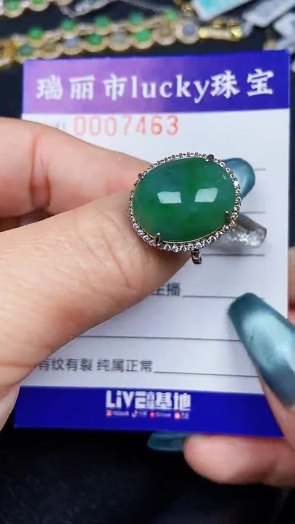 颈饰银S925镶嵌翡翠7463