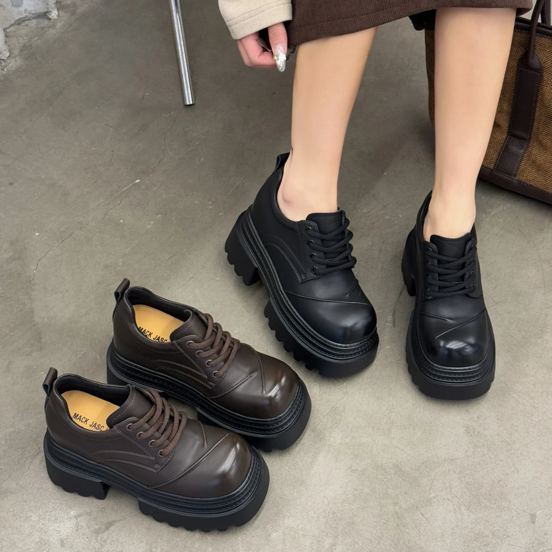 增高11CM2025春季新款女鞋时尚百搭厚底小个子休闲乐福鞋756-21