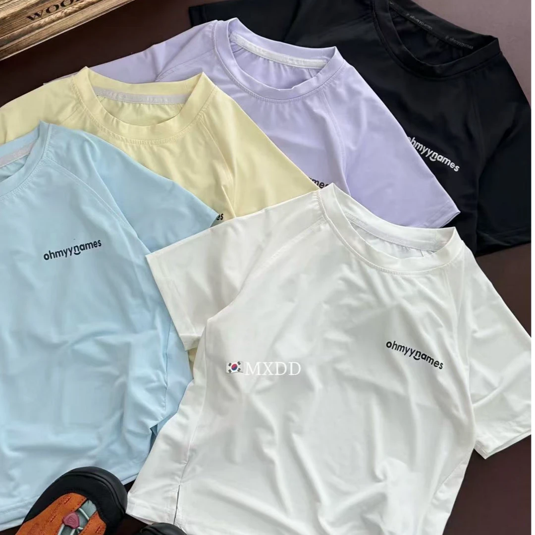 宽松春夏儿童速干T恤夏季男女童拼接短袖百搭夏纯色短袖