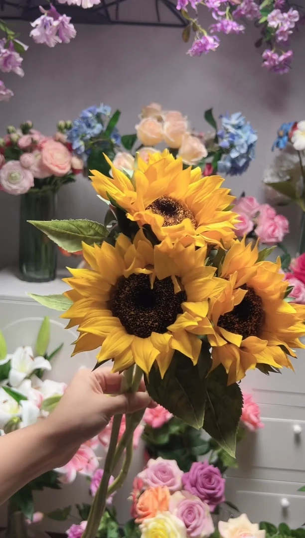 3枝手感保湿向日葵