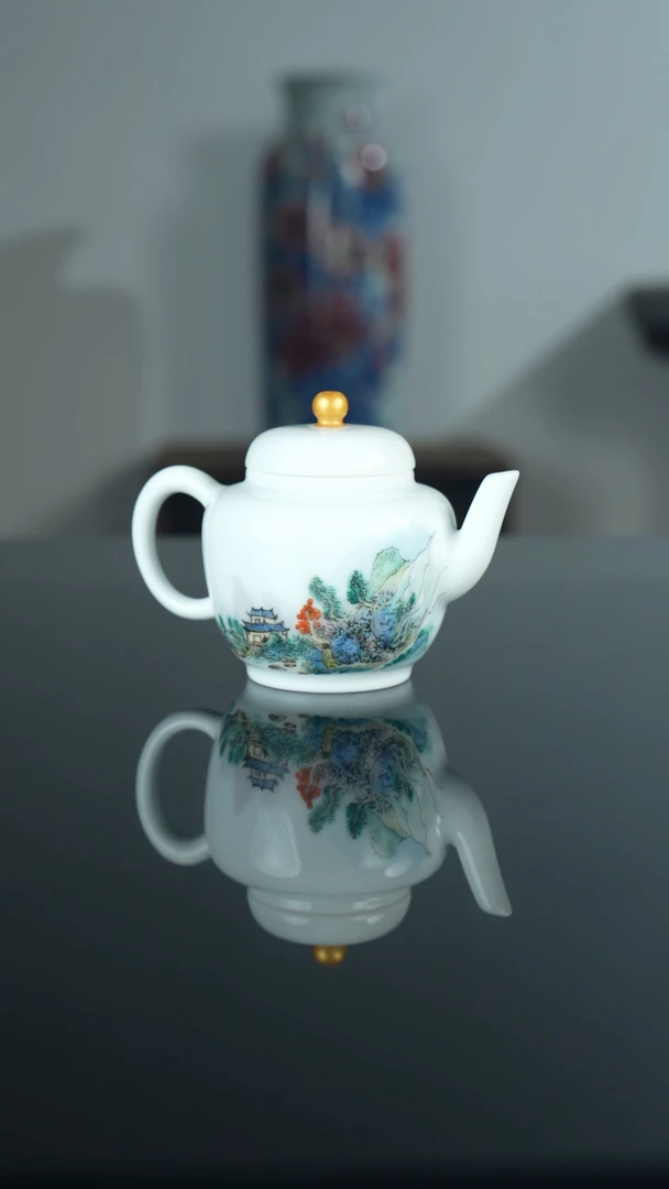瓷片一*《大林寺桃花》壶