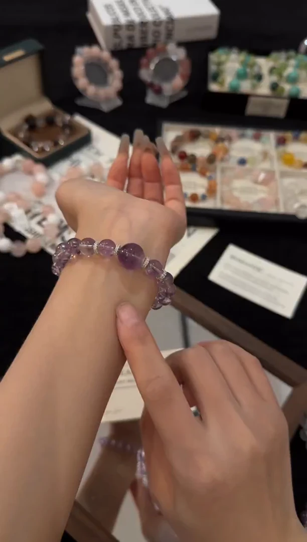 合金手链水晶紫水晶x2404