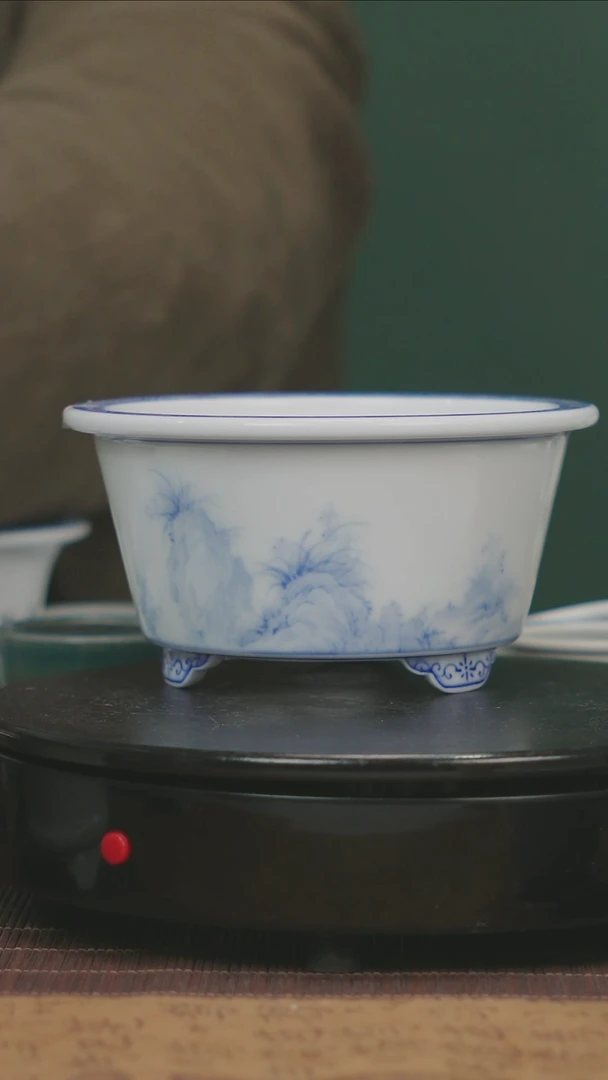 瓷福利手工青花石兰盆