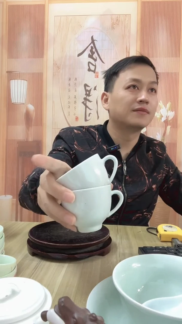 瓷厂瓷把手小杯2个