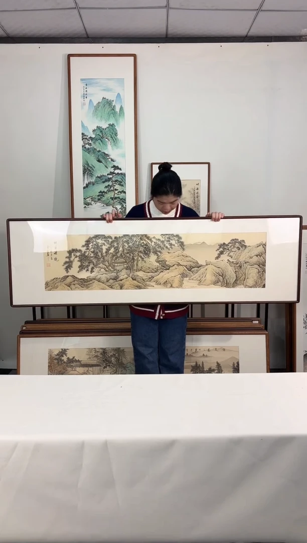 国画手绘*松亭雅境*52*172cm