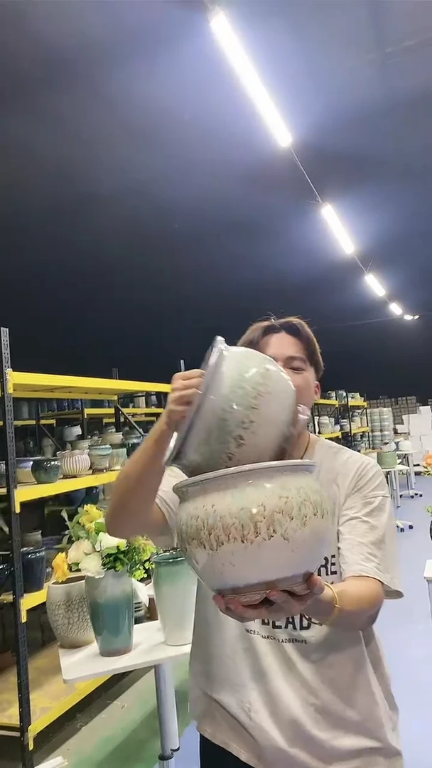 宜兴紫砂粗陶花盆