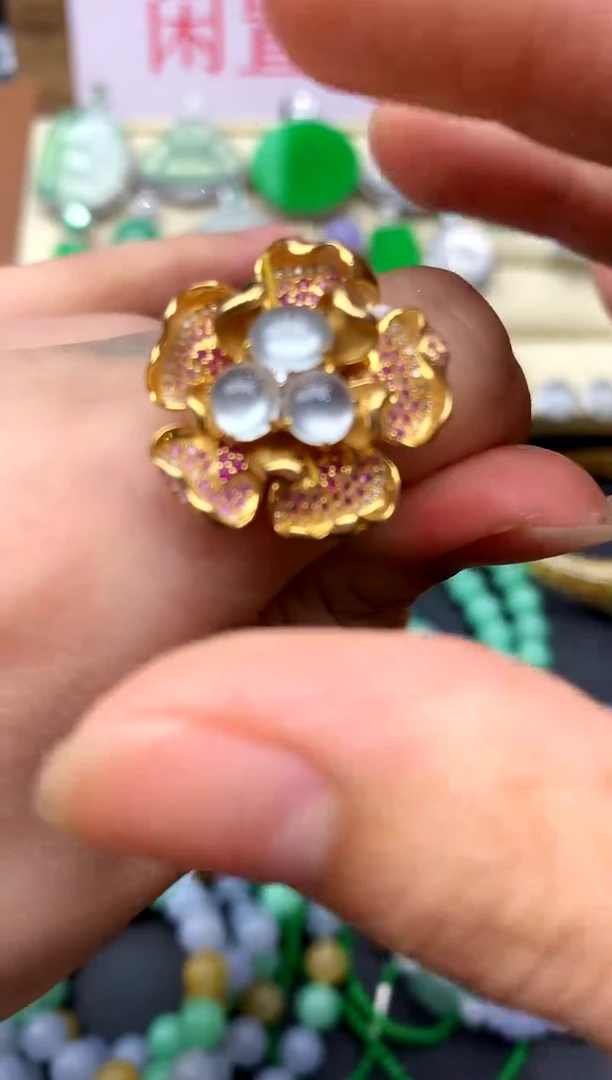 翡翠戒指18K金镶嵌423-中国好珍宝