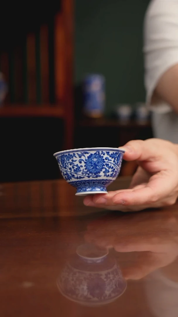 晓月柴窑 缠枝主人杯