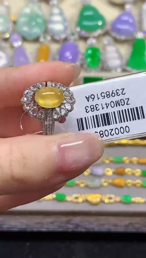 18K金镶嵌戒指翡翠SY多样性发其一