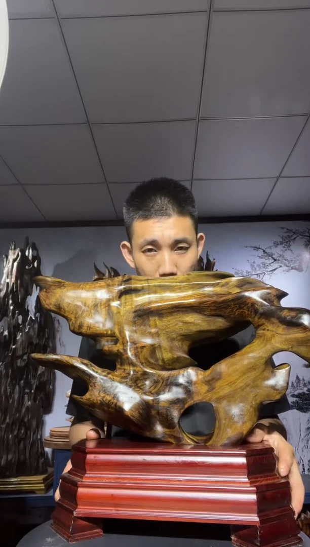 金丝楠木雕款生***识金丝楠木工艺品摆件