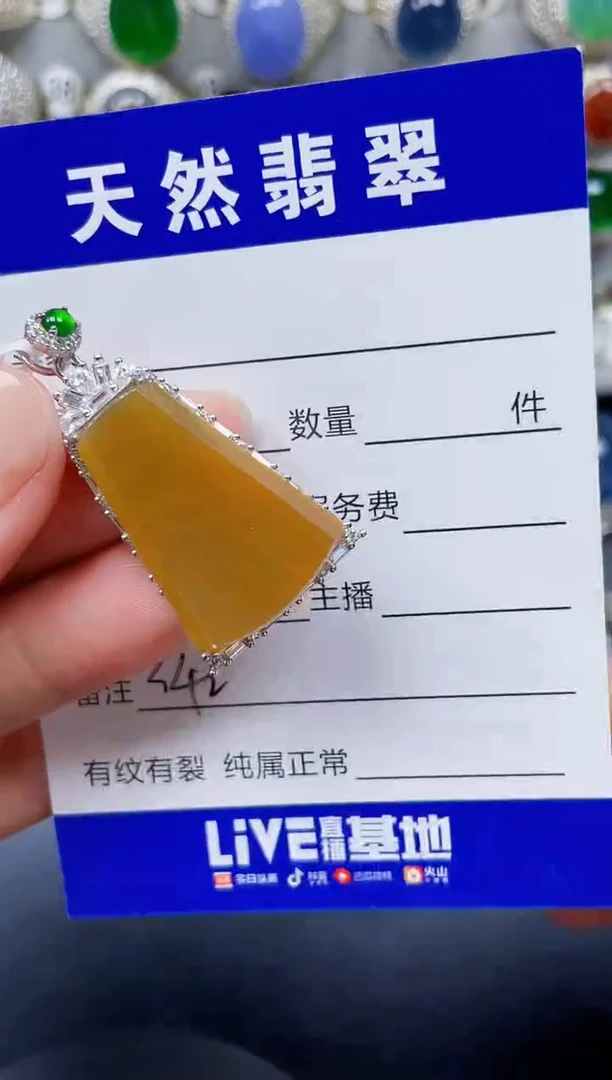 颈饰银S925镶嵌翡翠342