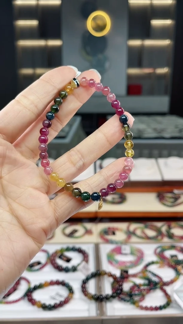 未镶嵌老矿碧玺单圈手串5mm+碧玺（多样性发一条）Q