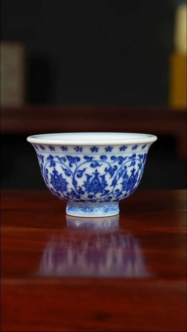 祖传窑 仿明永乐压手杯 真柴窑传承400年