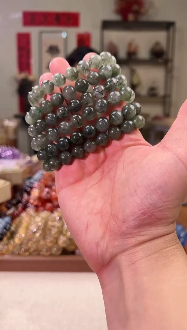 【闪购商品】发晶手串未镶嵌11+mm绿发晶（多样性发其一）