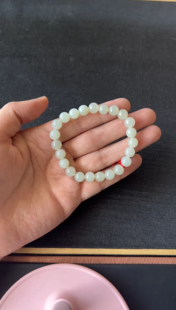 【闪购商品】和田玉手串未镶嵌且末微色差近矿卡8