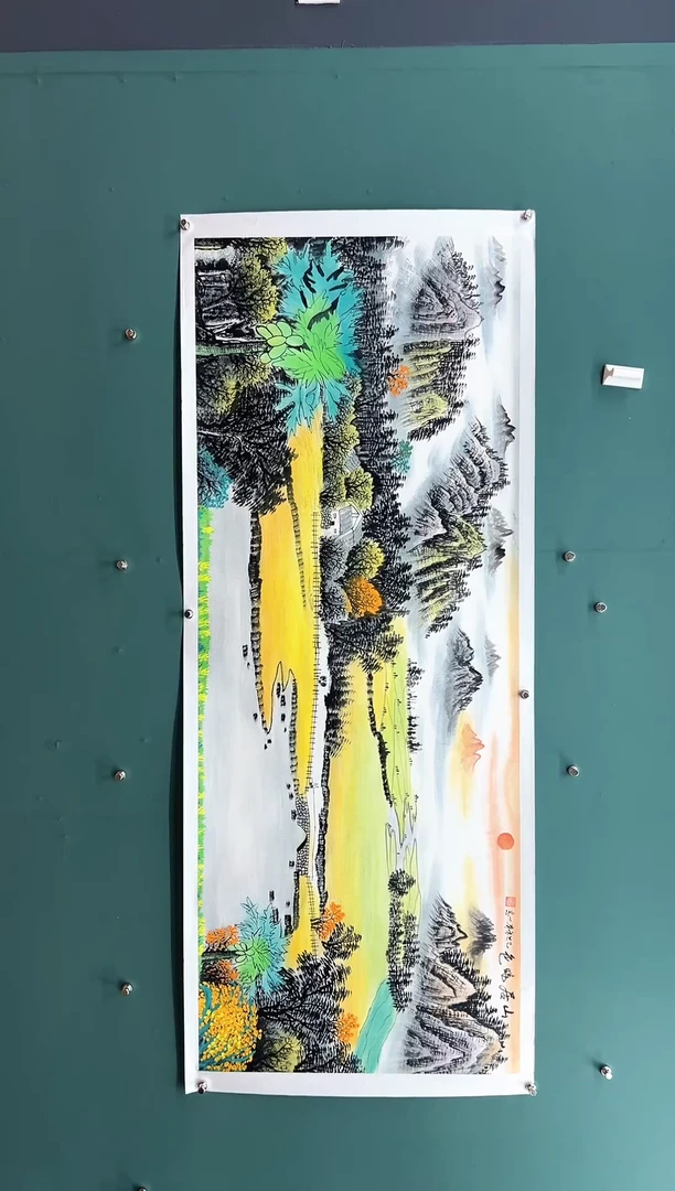 国画山居晓色-齐一志老师国画作品