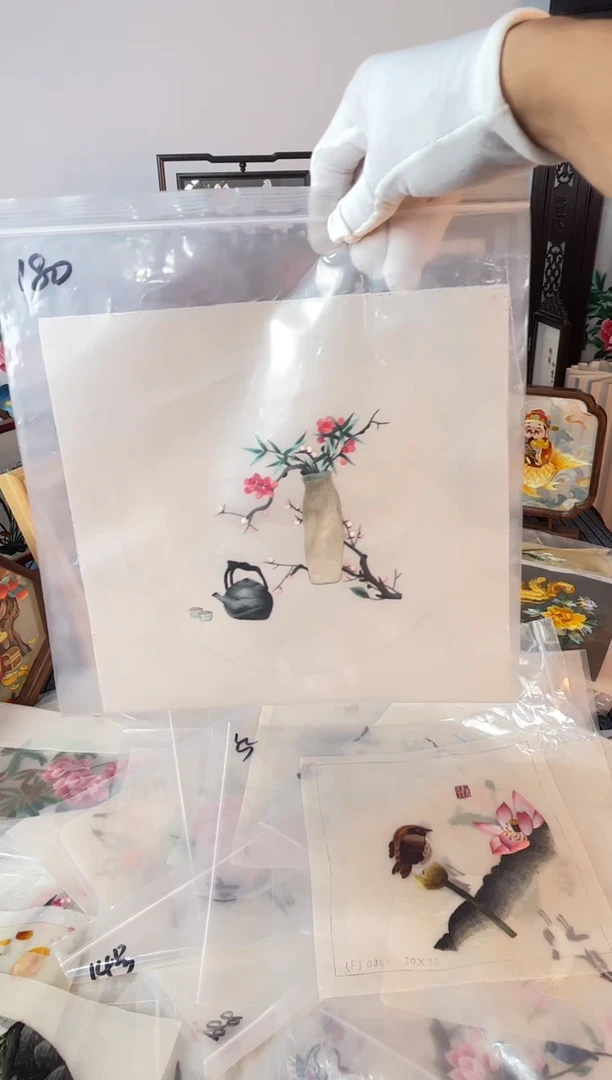 织绣纯手工苏绣双面绣绣布180