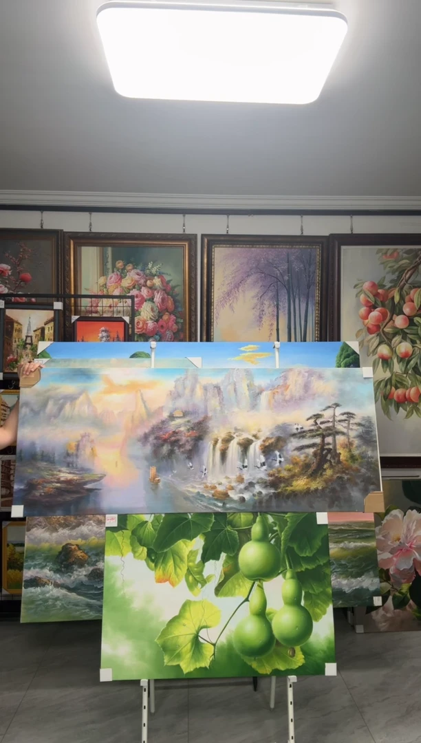 油画闪购纯手绘油画写意横幅山水60*150