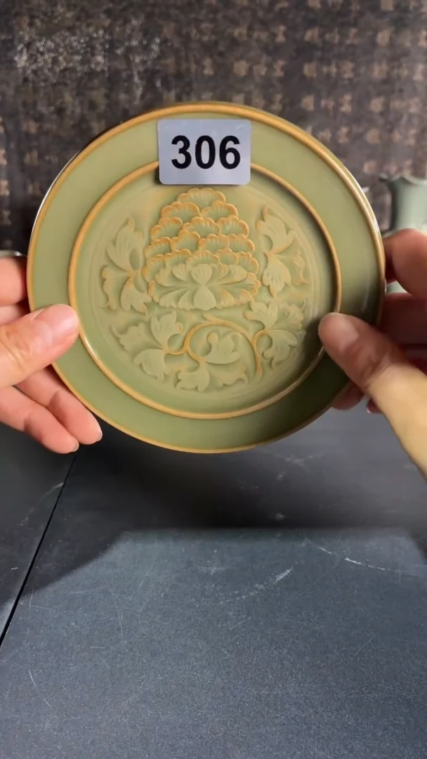 耀州窑仰山手工塔式牡丹壶承306