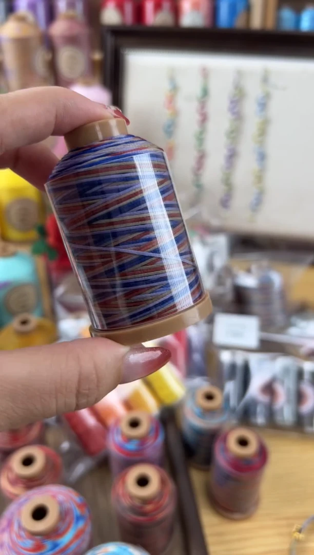 聚酯纤维0.8段染扁蜡【敦煌莲花】