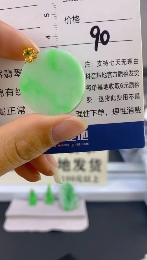 【闪购商品】翡翠颈饰18K金镶嵌天然A货翡翠