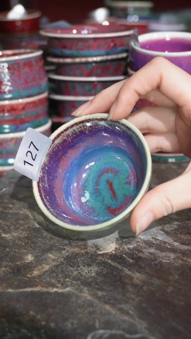 摆件陶精品窑变钧瓷茶器