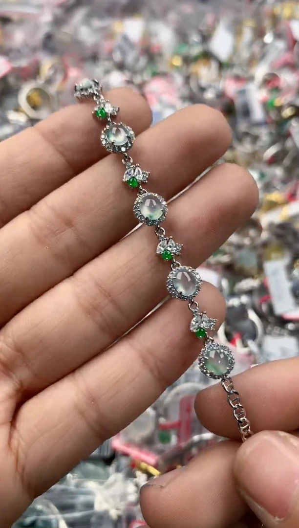 银S925镶嵌戒指翡翠10            8