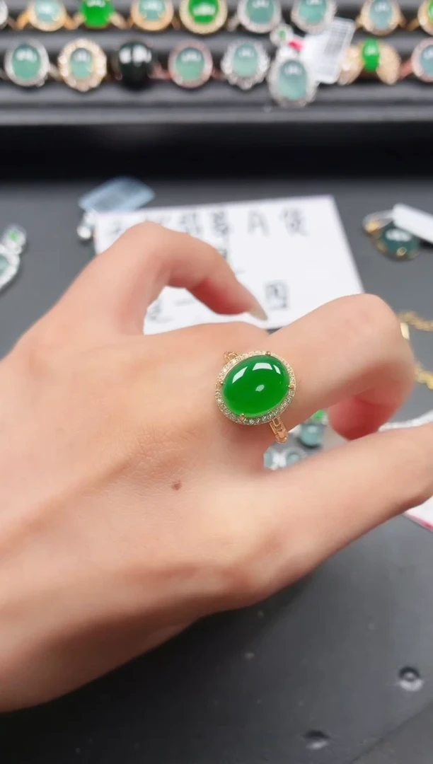 翡翠戒指银S925镶嵌111111111