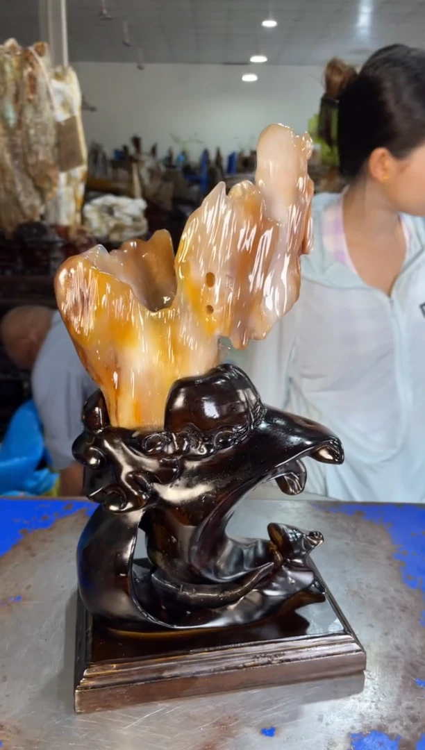未镶嵌摆件硅化玉34