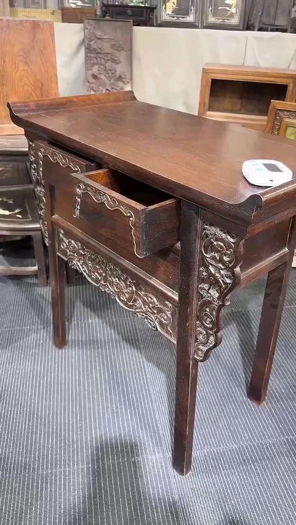 木这****程雕刻翘头案供桌