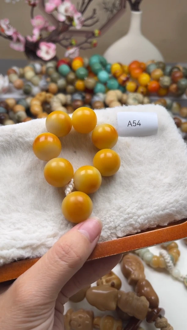 菩提根/象牙果手串瑕A54圆珠手捻18mm一串随机