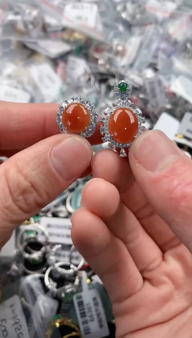 银S925镶嵌戒指翡翠4                  5