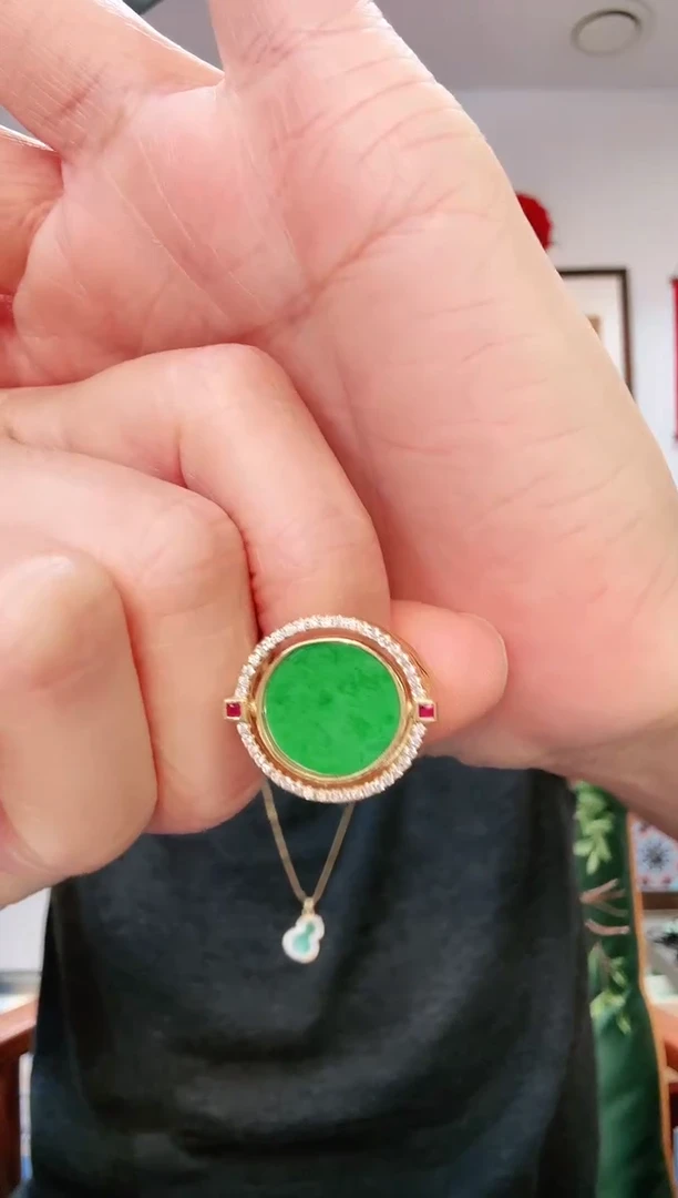 【闪购商品】翡翠戒指银S925镶嵌戒指