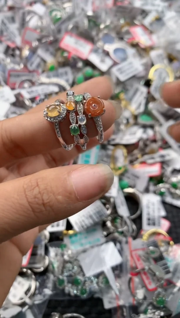银S925镶嵌戒指翡翠555    4