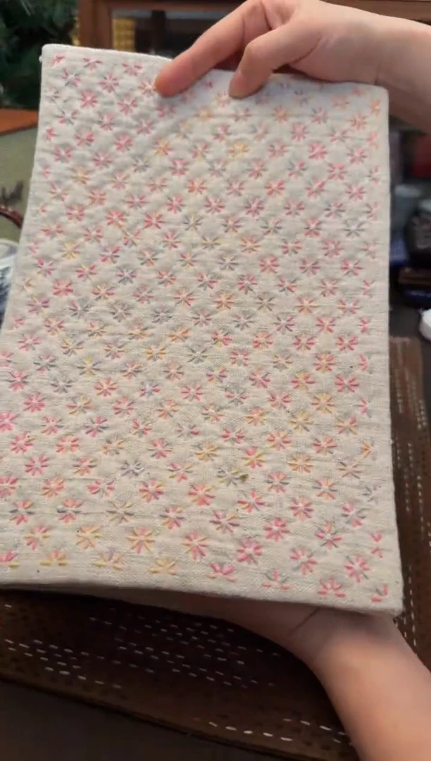 【闪购商品】织绣Cici手作刺子绣植物染柿染茶席-151