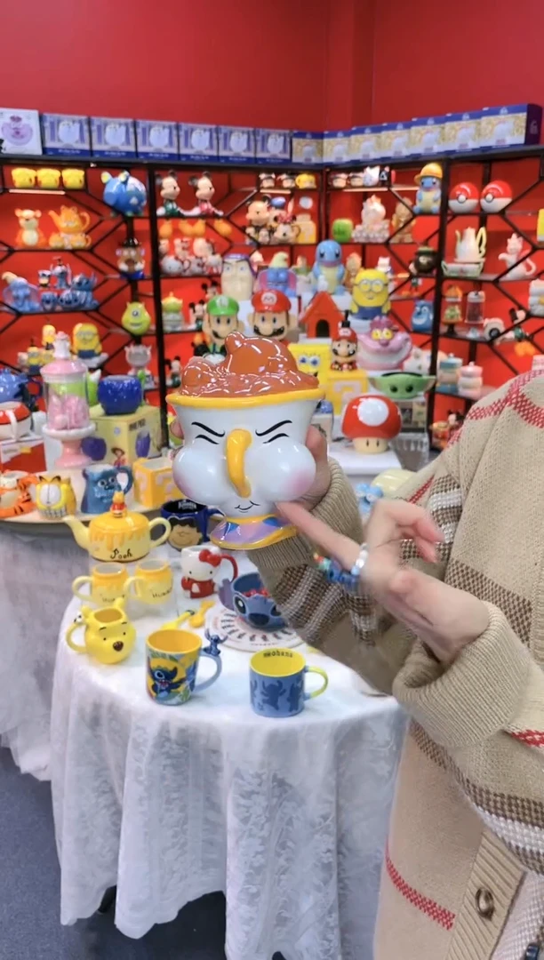 【闪购商品】1@@嘟嘟嘴阿奇陶瓷盖杯