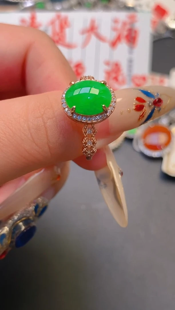 【闪购商品】翡翠耳饰银S925镶嵌天然A货翡翠1