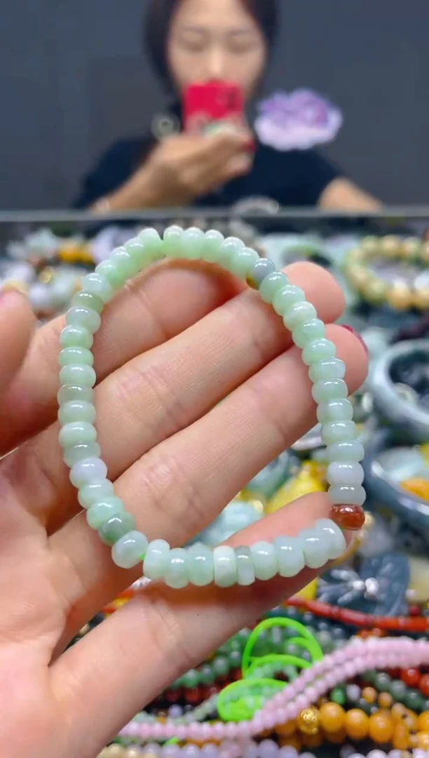 颈饰未镶嵌翡翠5MM/L/翡翠A货，一件也是批发价