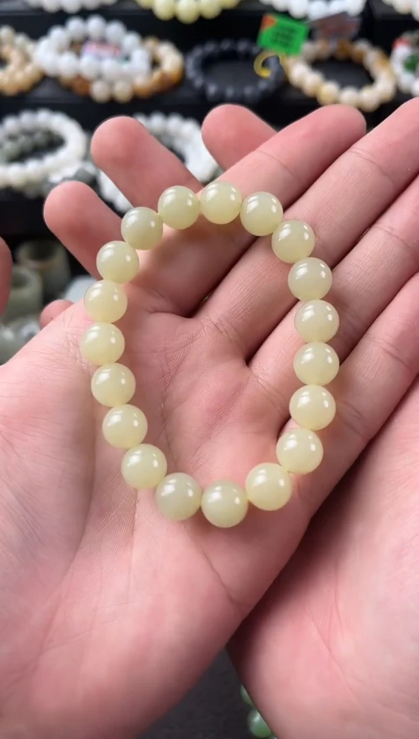 【闪购商品】和田玉手串未镶嵌若羌黄口卡10微色差